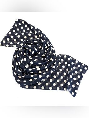 Head neck bag belt scarf accessory blue and white polkadot lightweight summer